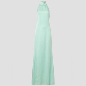 Lapointe Backless Satin Halter Gown Maxi Dress